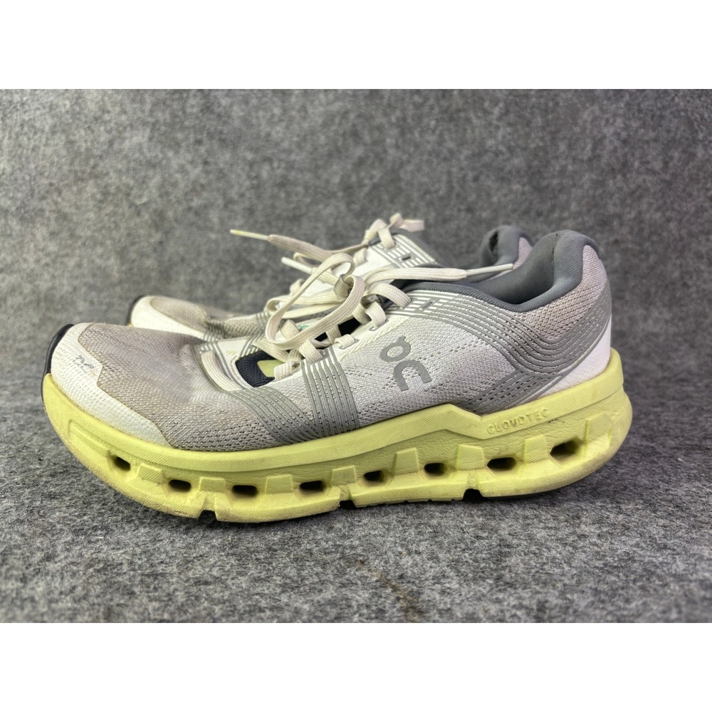 On‎ Cloudgo Running Shoes Womens 6.5 White Grey Yellow CloudTec Trainers